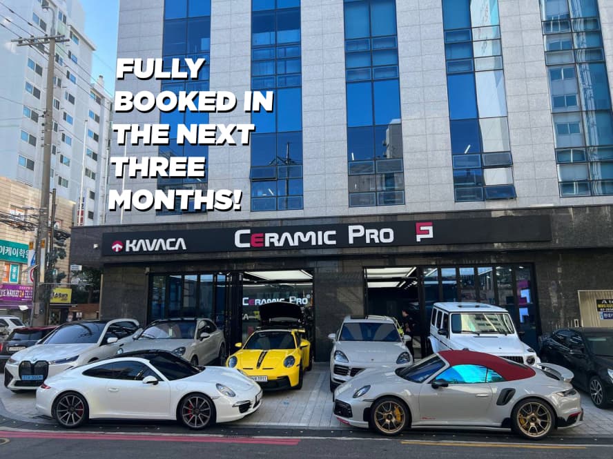 Ceramic Pro business partner applying coating